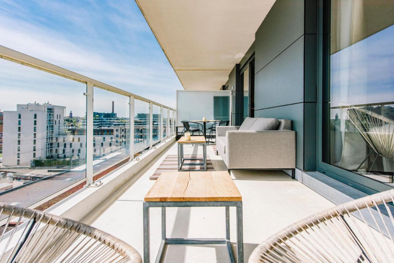 Shs Homes-Luxe Highrise, 2 Bedrooms, Kitchen, Free Parking, Stunning View, Large Tarrasse, Workspace Hasselt Bagian luar foto